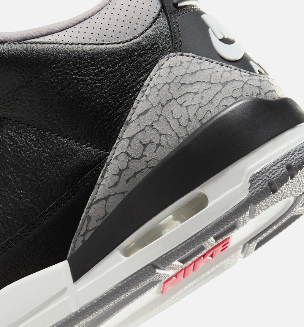 Air Jordan 3 Retro Black Cement – Men's Lifestyle Shoe in Black/Fire Red/Cement Grey/Summit White
