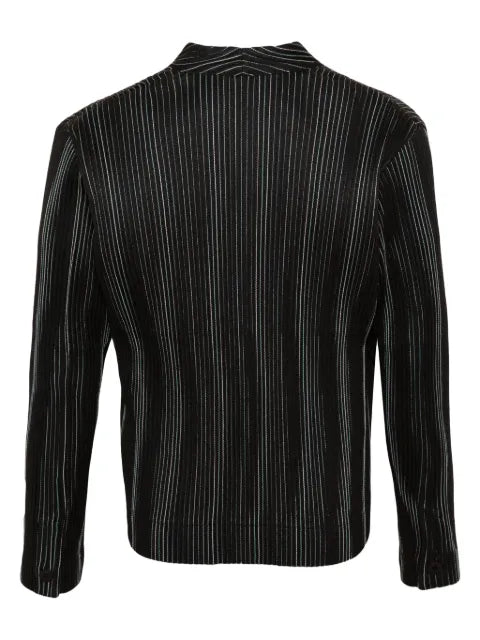 Homme Plissé Issey Miyake Tweed Pleats collarless jacket