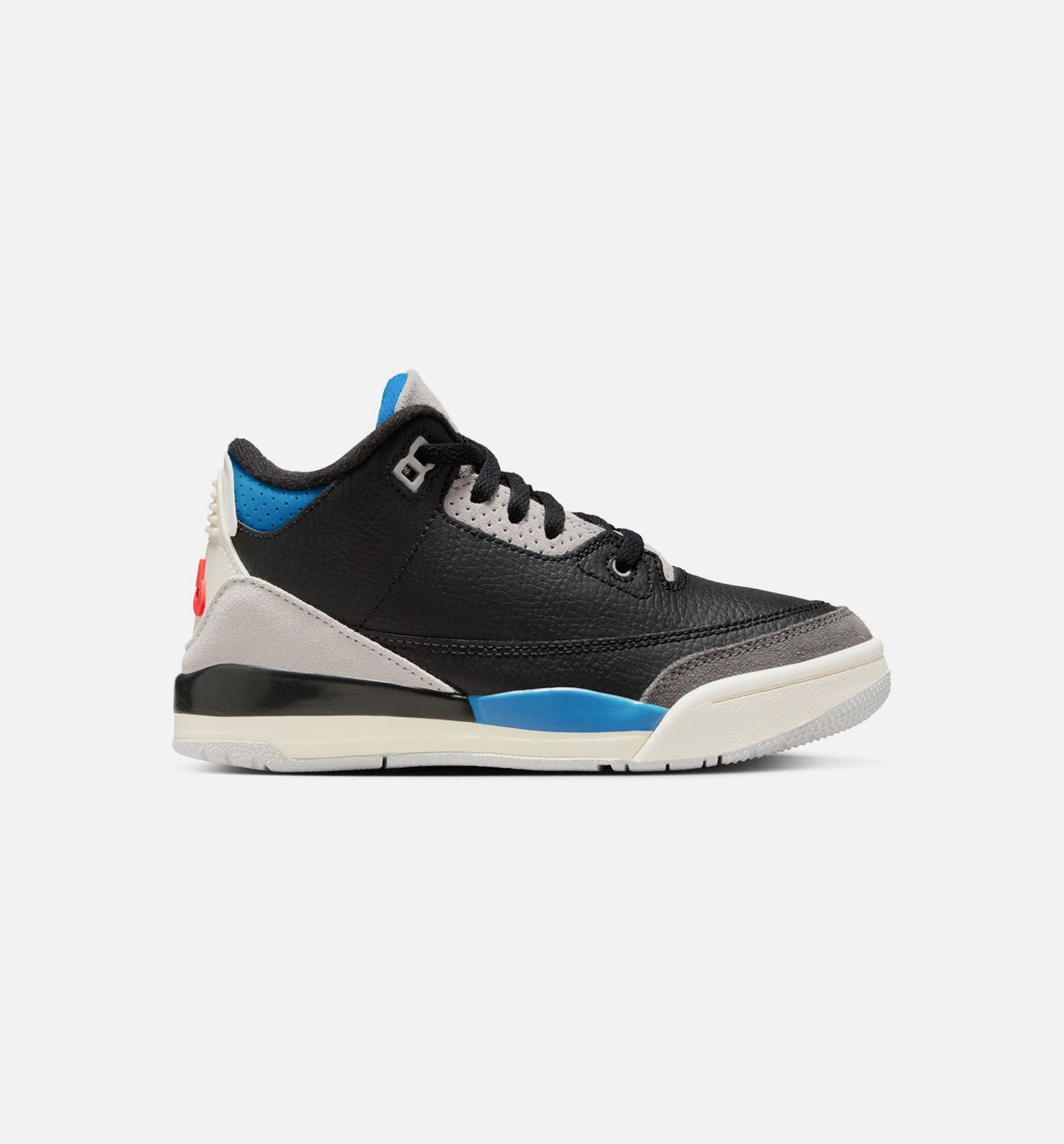 Air Jordan 3 Retro OG Rare Air Preschool Sneakers - Black / Chile Red / Neutral Grey