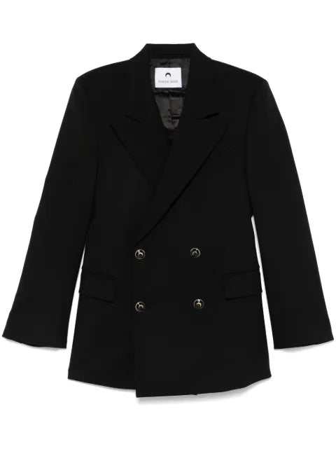 Marine Serre virgin wool twill fitted jacket