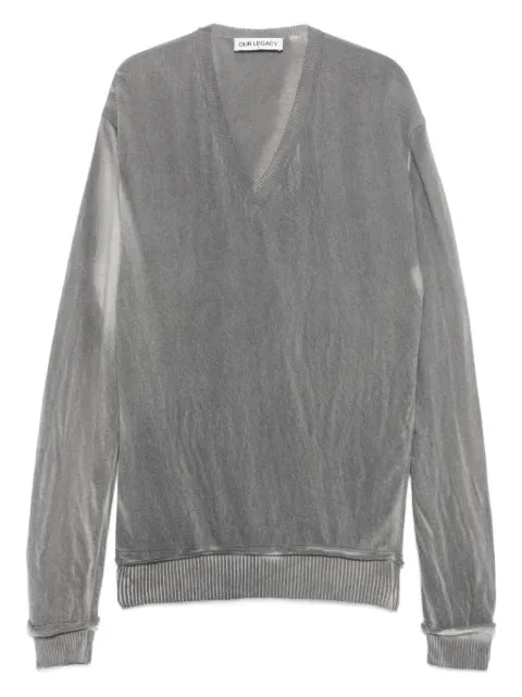 OUR LEGACY V-neck ribbed-trim sweater