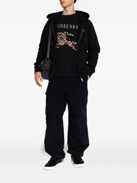 Burberry embroidered zip-up hoodie