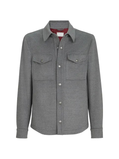 Brunello Cucinelli lightweight virgin wool cloth shirt-style outerwear jacket
