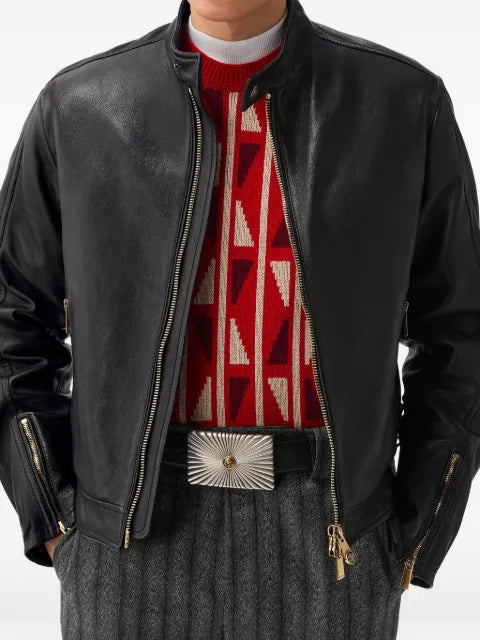 Versace nappa biker jacket