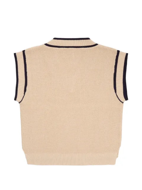SON OF THE CHEESE stripe-trim V-neck vest
