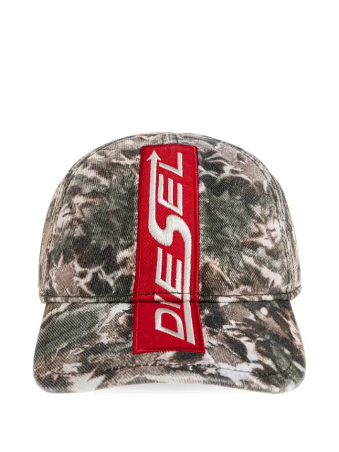 Diesel tie-dye print baseball cap and logo patch