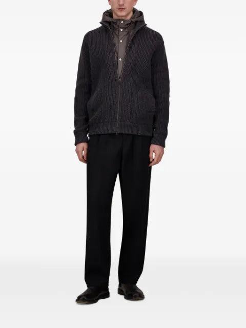 Herno ribbed-knit zip-up cardigan