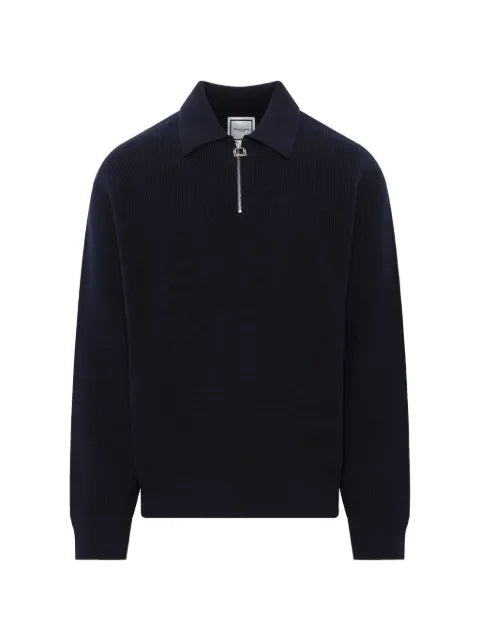Wooyoungmi zip-fastening ribbed-knit sweater