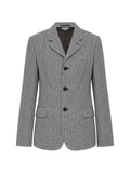 Black Comme Des Garçons houndstooth-pattern curved-seam blazer