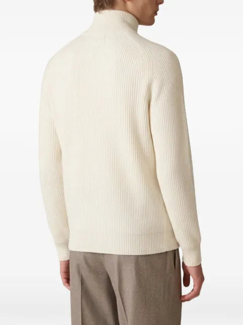Lardini ribbed-knit zip-up sweater