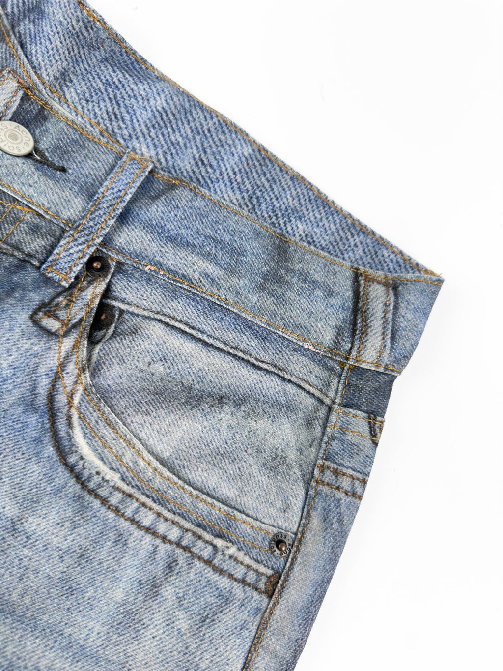 Acne Studios Patchwork Distressed Wide‑Leg Denim Trousers