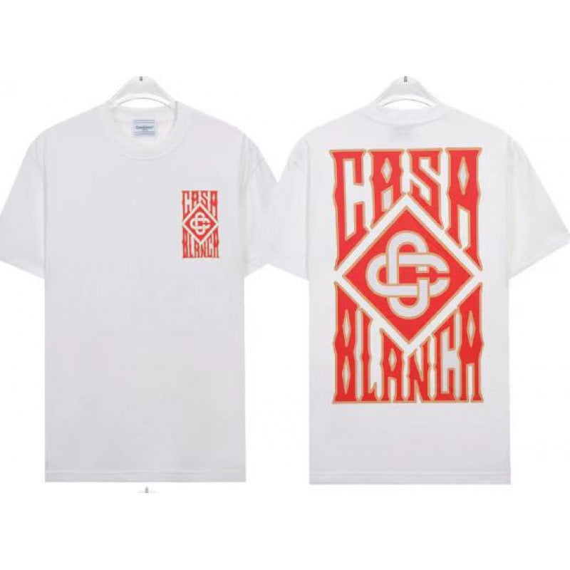 Casablanca Casa Letter Art Print Crew Neck Short Sleeve Tee Unisex