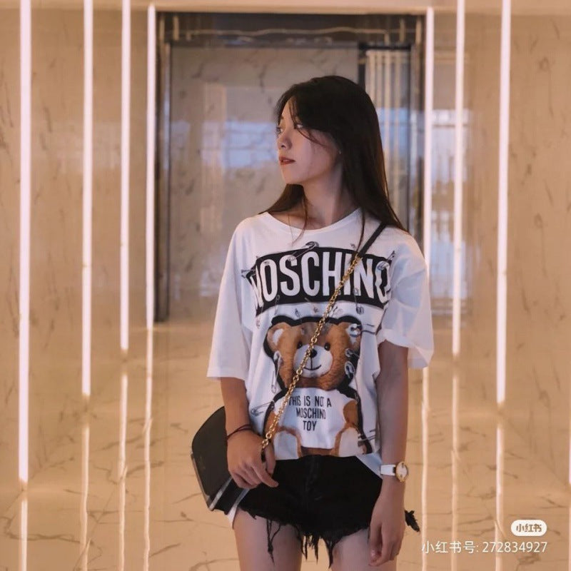 Moschino T-shirt Bear T-shirt Plus Size Couple