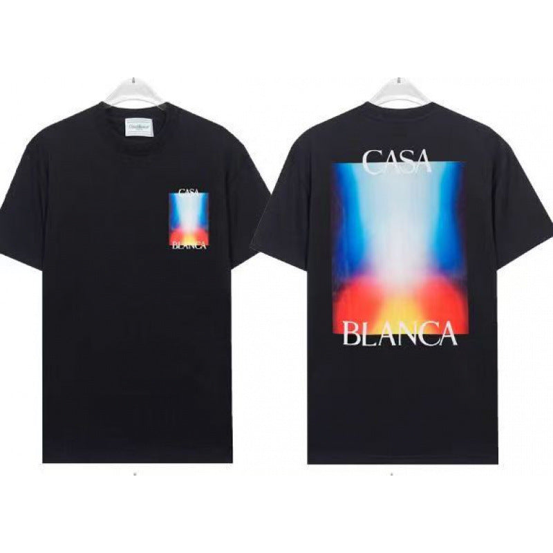 Casablanca Casa Letter Art Print Crew Neck Short Sleeve Tee Unisex