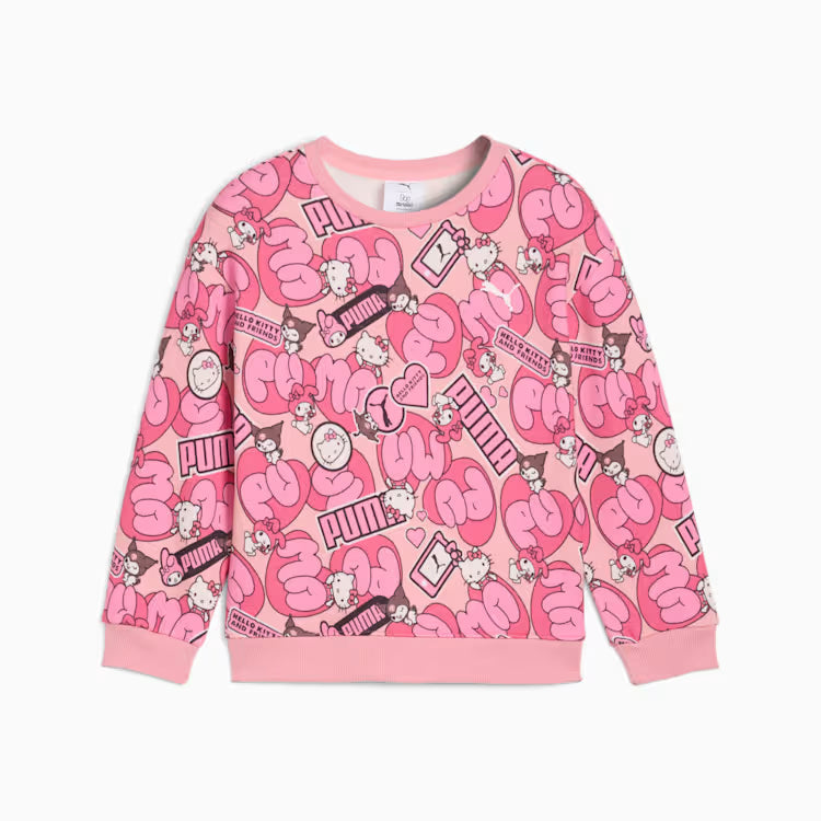 Kids Puma X Hello Kitty Friends Relaxed All Over Print Sweatshirt