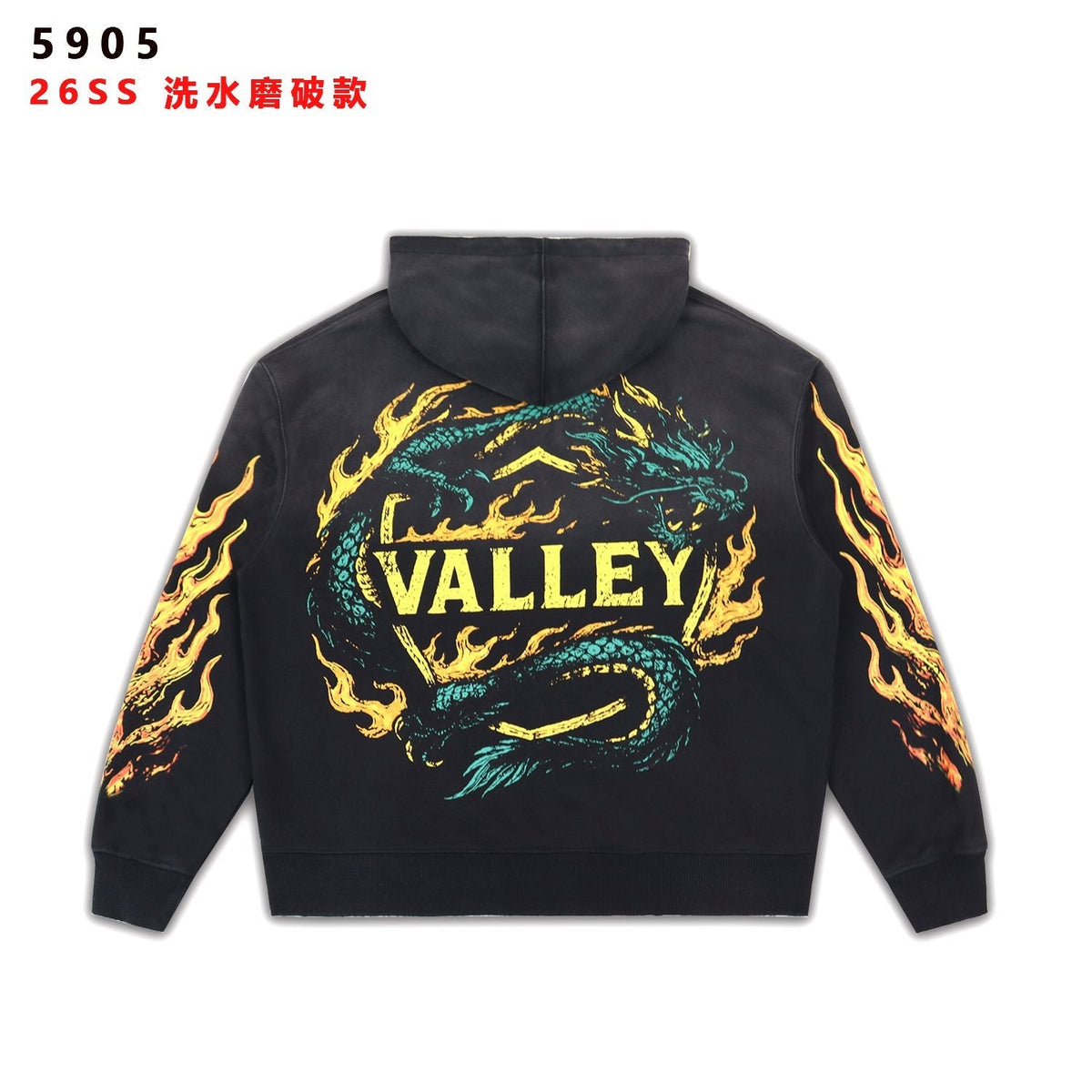 Valley Dreams Dragon Flame Graphic Hoodie