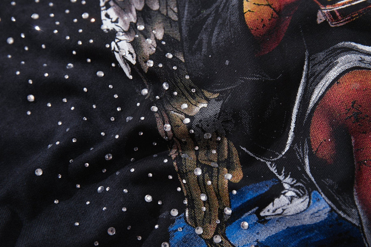 BKYS Revival Rhinestone Star Portrait Graphic T-Shirt