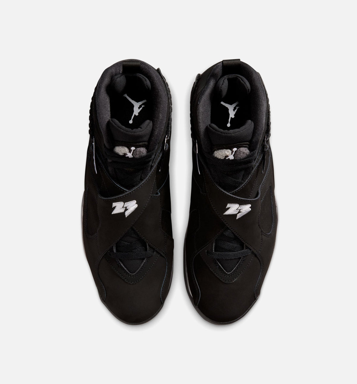 Air Jordan 8 Retro Chrome Black Men's Lifestyle Shoes - Black/White/Light Graphite