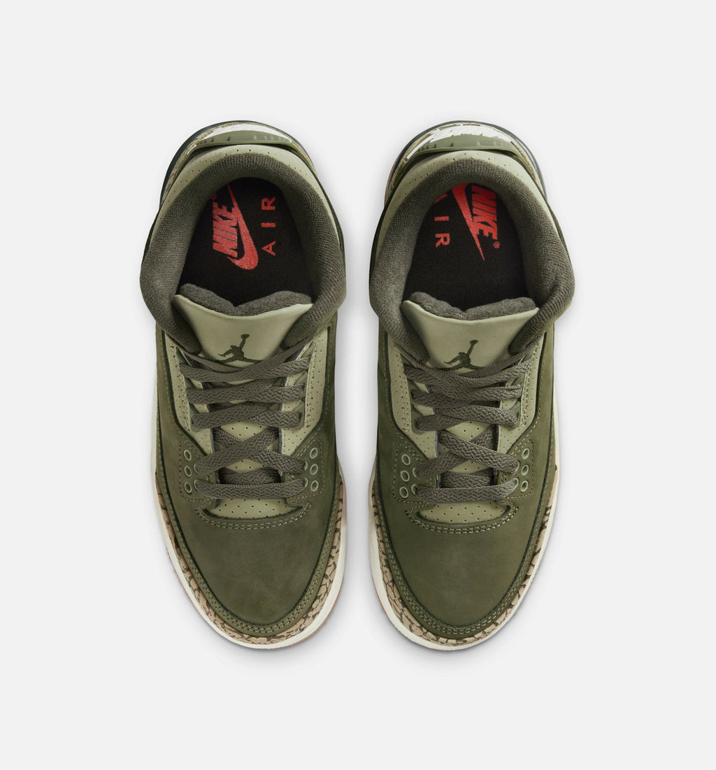Air Jordan 3 Retro “Medium Olive” Grade School Lifestyle Shoes (GS)