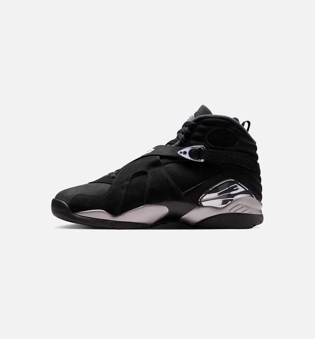 Air Jordan 8 Retro Chrome Black Men's Lifestyle Shoes - Black/White/Light Graphite
