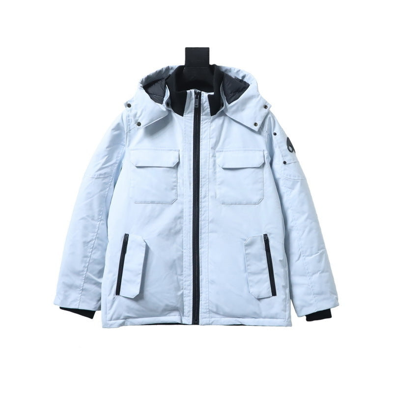 Moose Knuckles Multi-pocket Down Jacket Blue