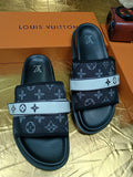 Louis Vuitton Black Graphic Band Slide Sandals