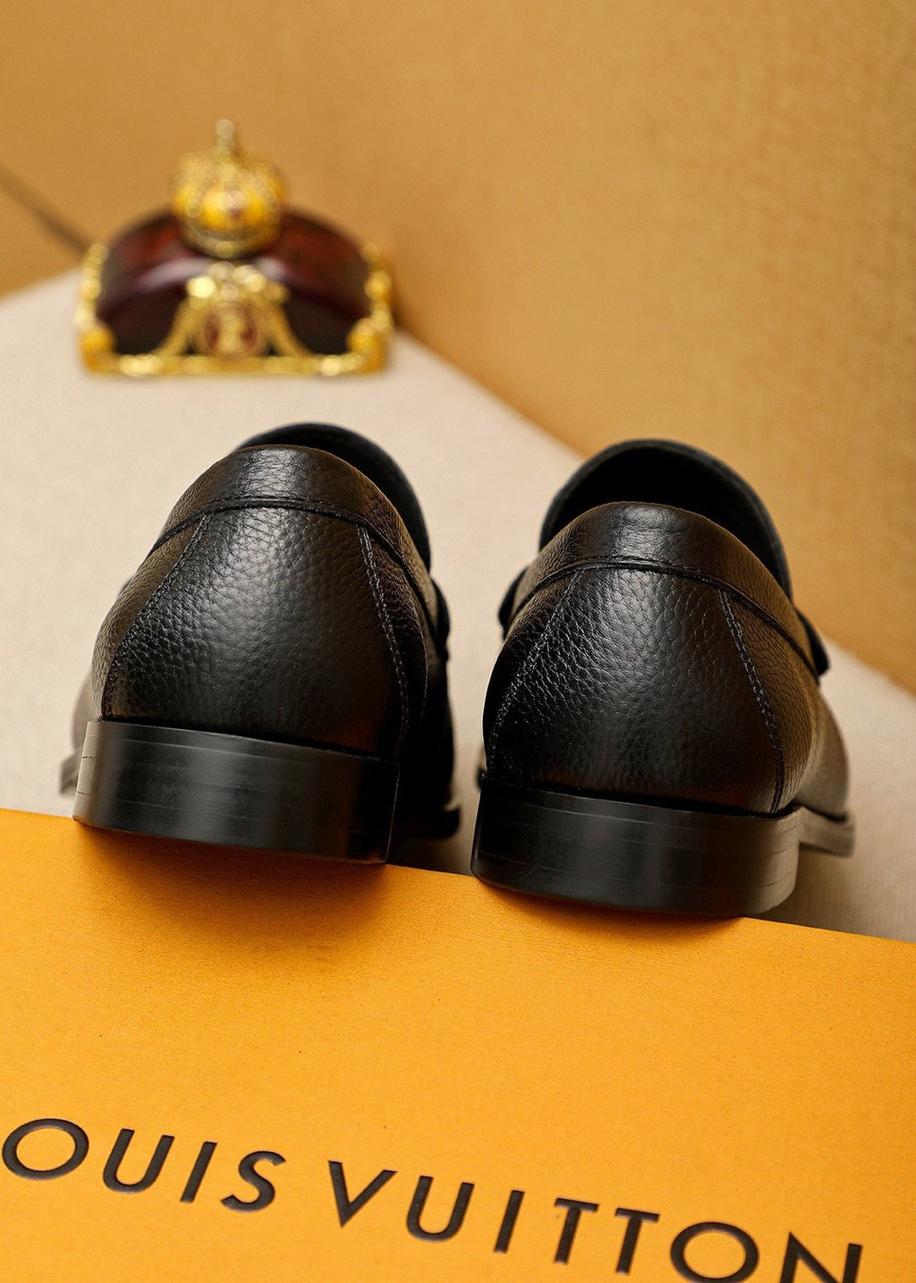 Louis Vuitton Black Pebbled Leather Loafers