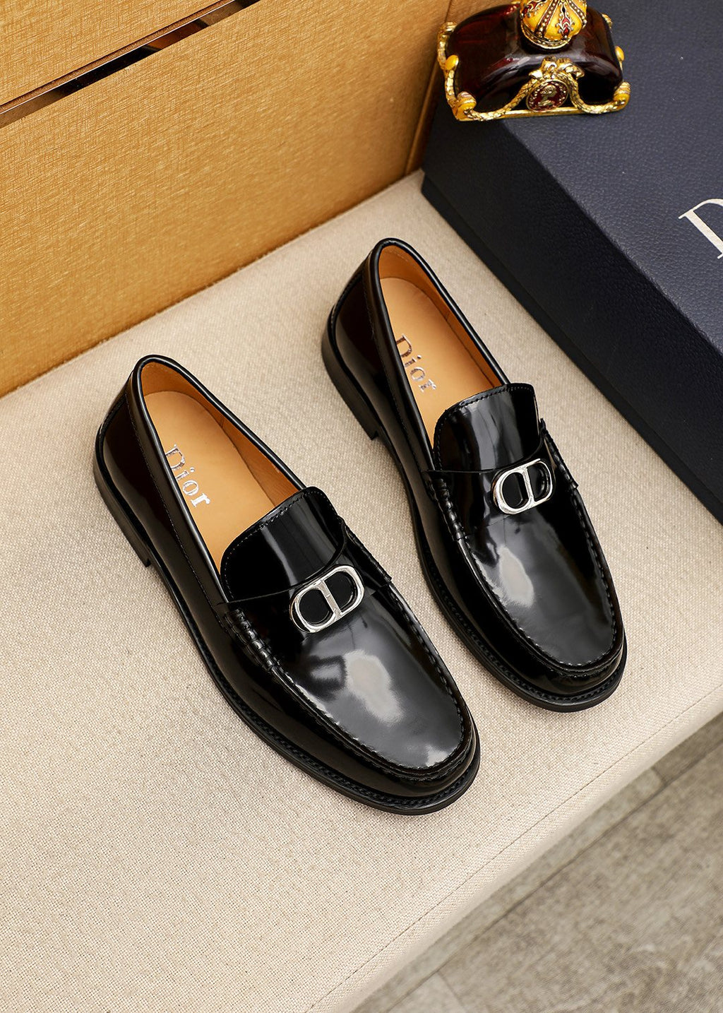 Dior Black Leather Loafers