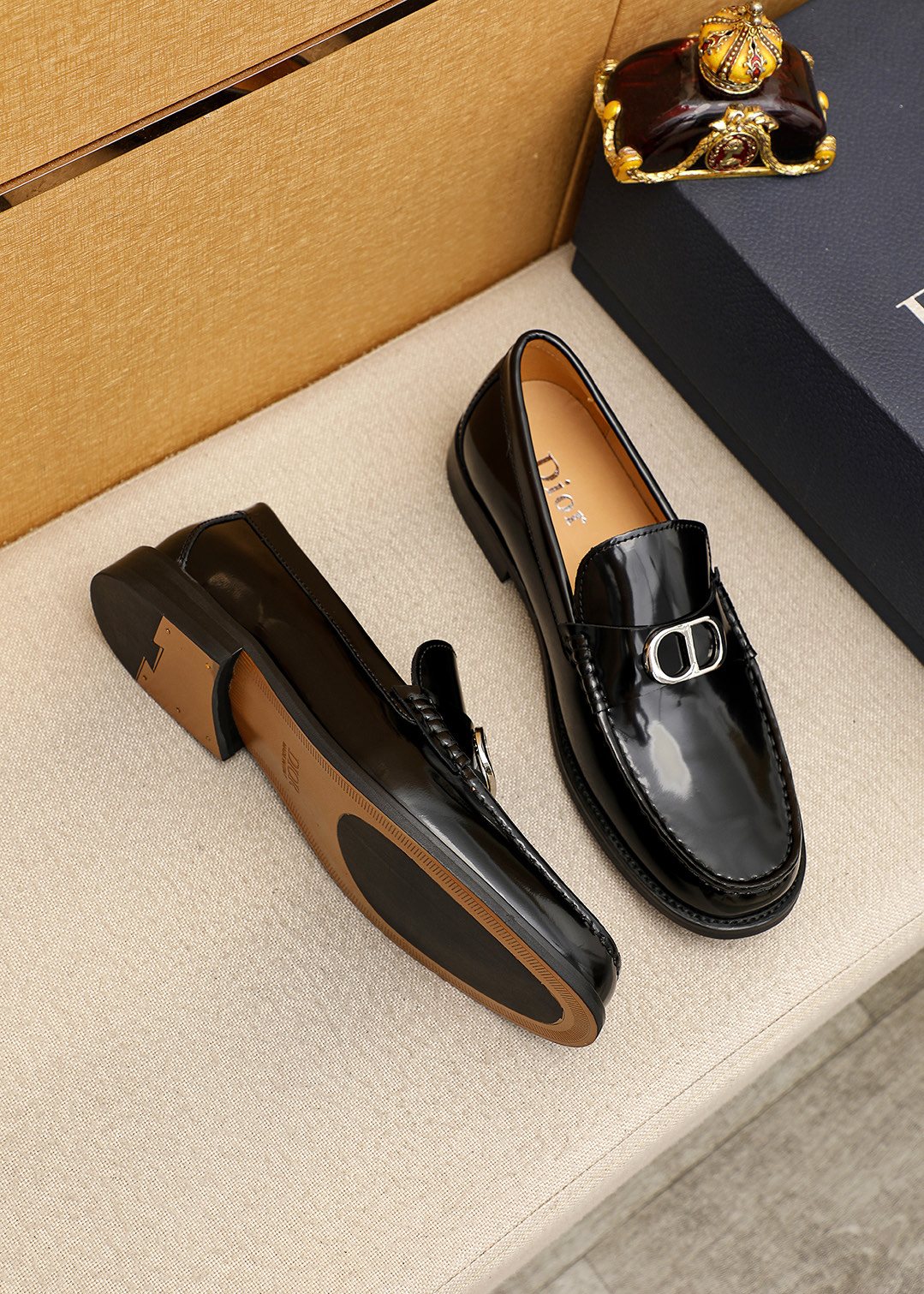 Dior Black Leather Loafers