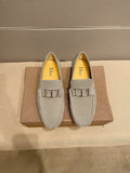 Dior Men's Gray Metal Accent Driving Loafers