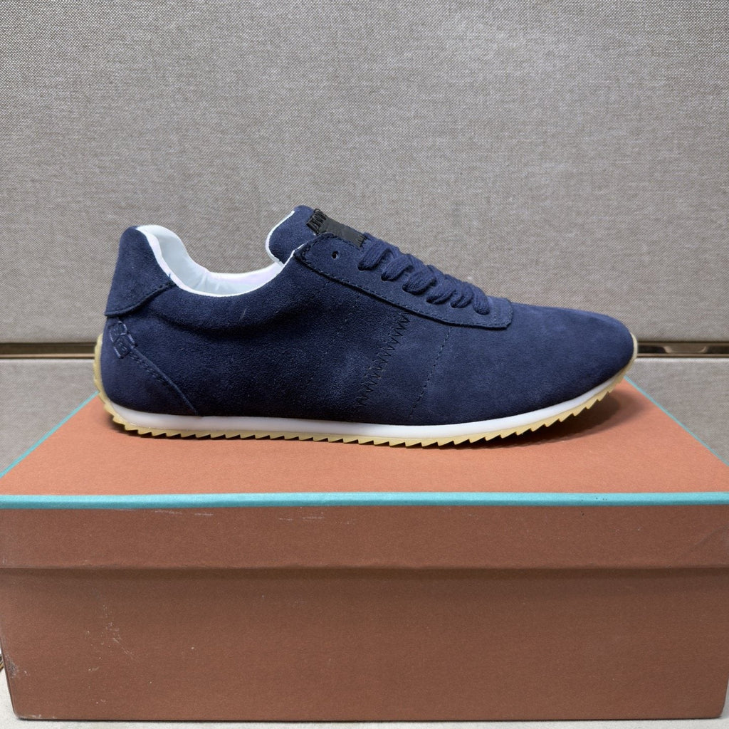 Loro Piana Navy Lace-Up Sneakers