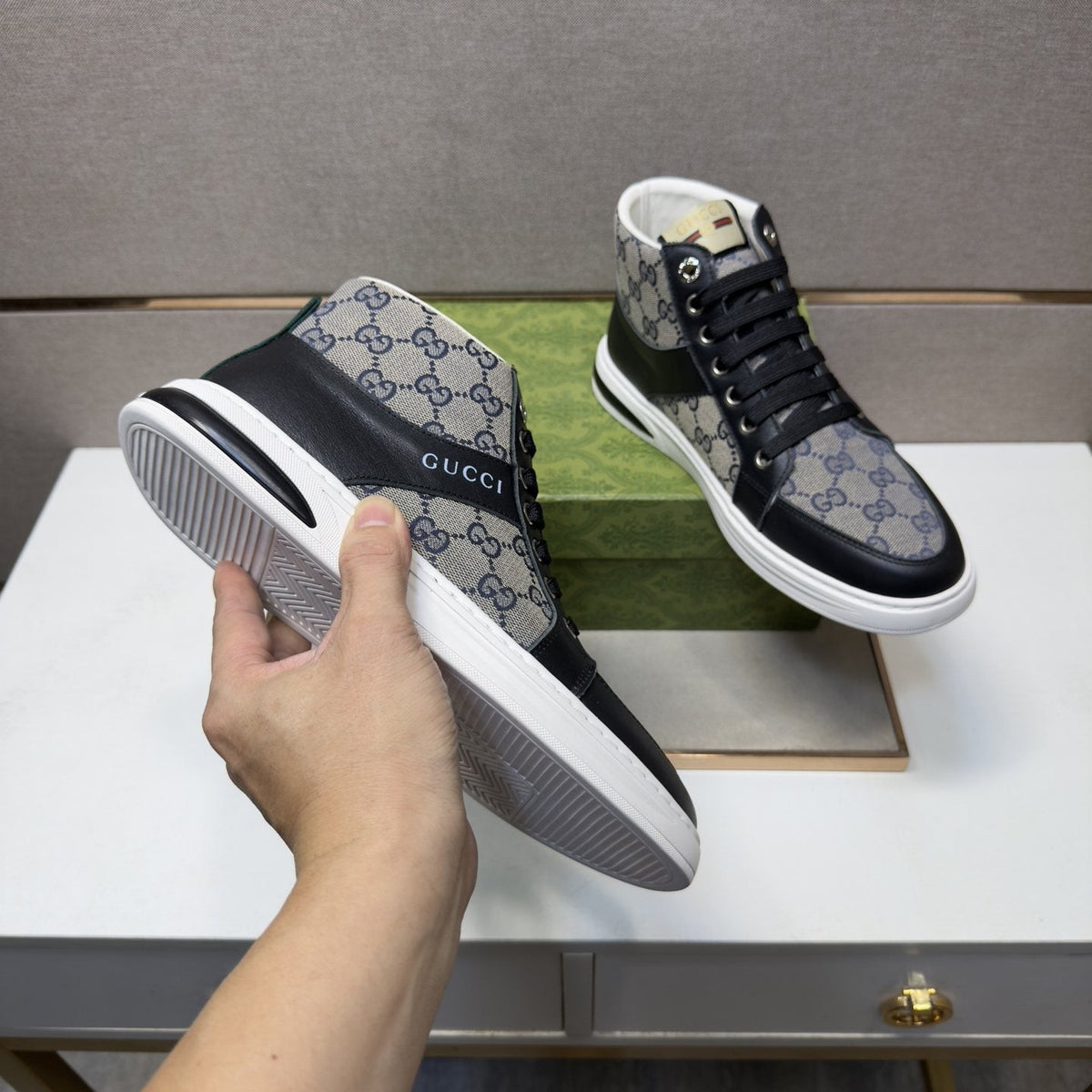 Gucci Men's Patterned High-Top Sneakers