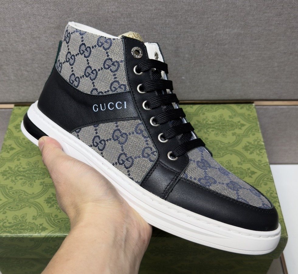 Gucci Men's Patterned High-Top Sneakers