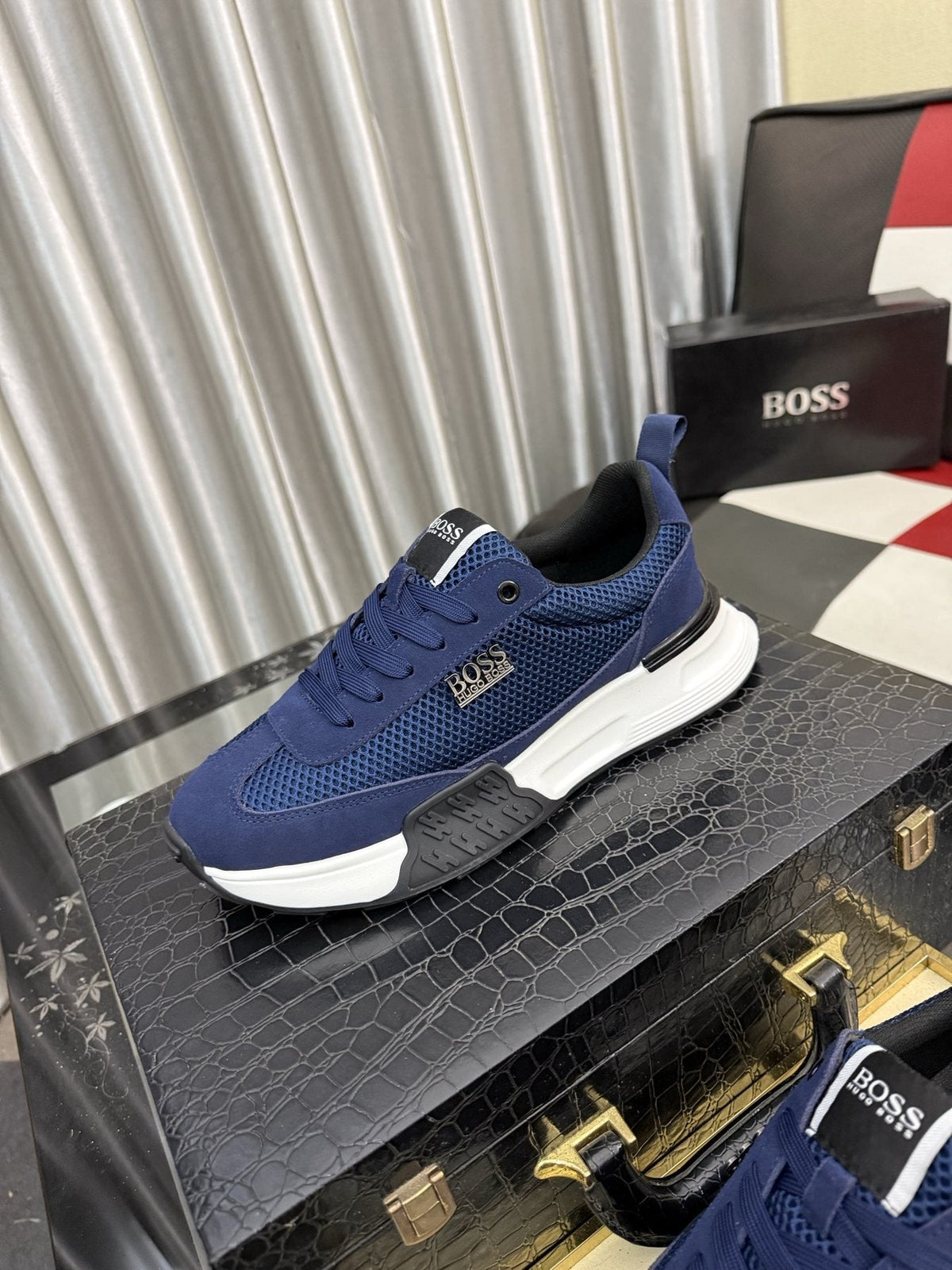 BOSS Men's Mesh Low-Top Sneakers
