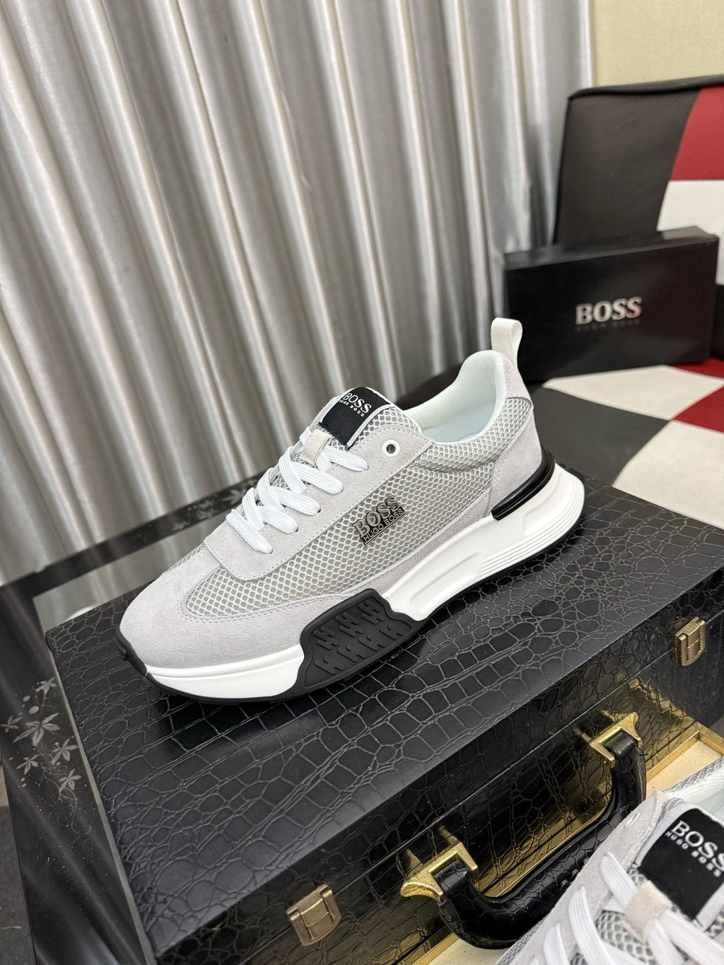 BOSS Men's Mesh Low-Top Sneakers