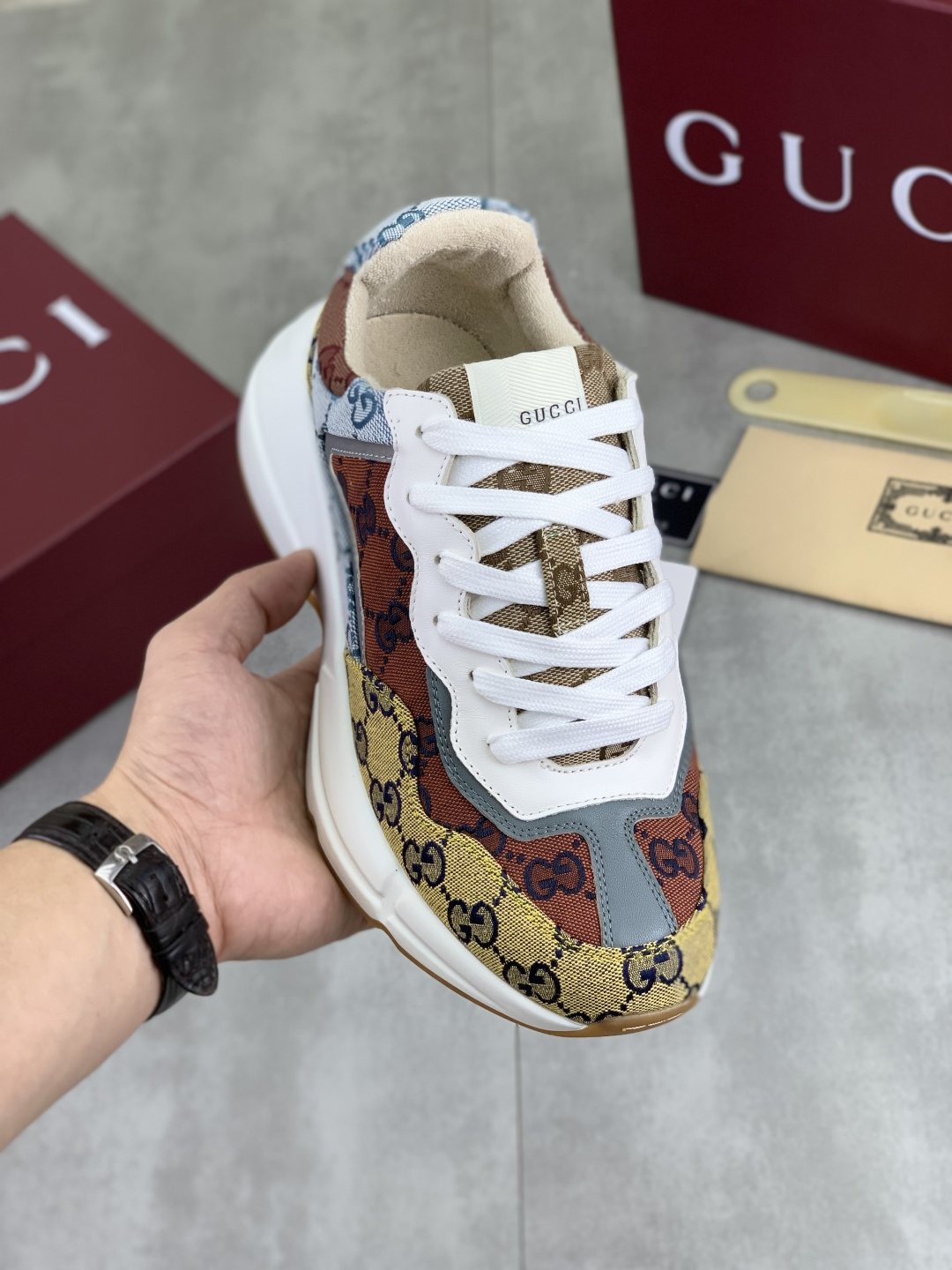 Gucci Patterned Chunky Sneakers