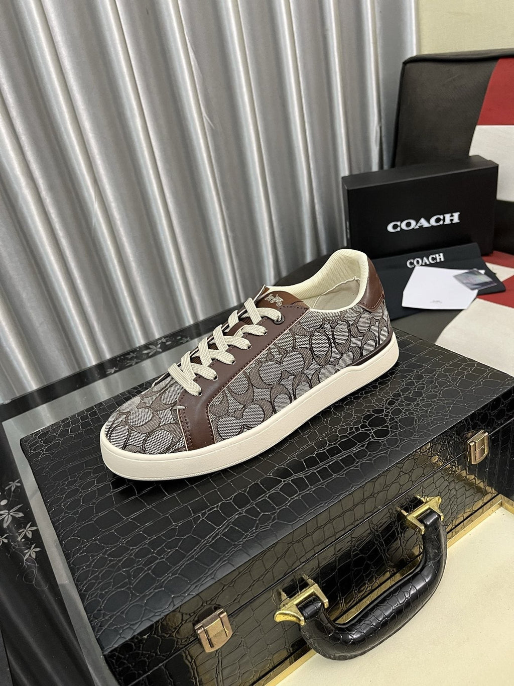 Coach Black and Charcoal Low-Top Sneakers