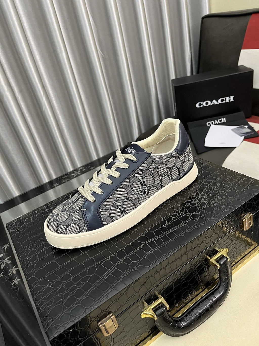 Coach Black and Charcoal Low-Top Sneakers