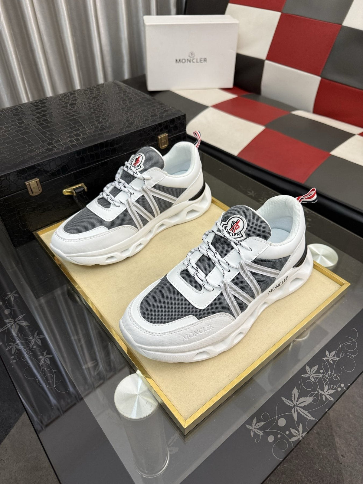 Moncler Paneled Low-Top Sneakers