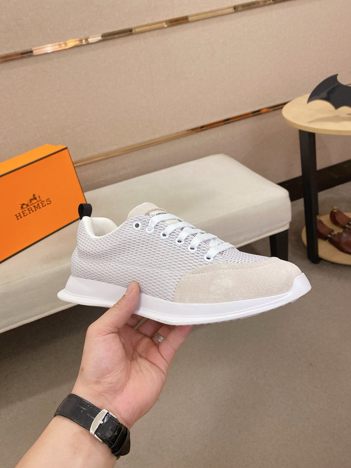 Hermès Mesh Low-Top Sneakers