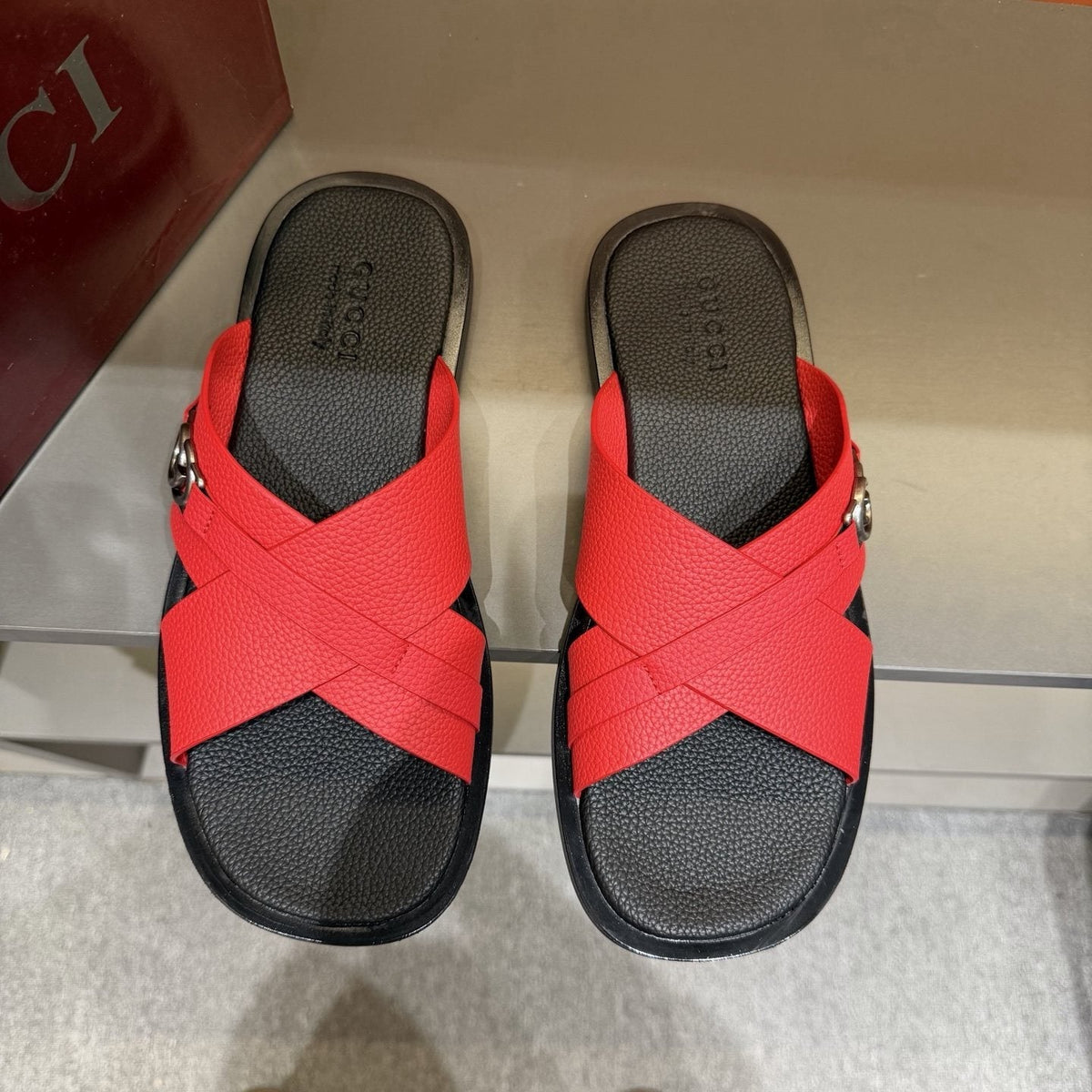 Gucci Cross-Strap Slide Sandals