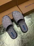 Louis Vuitton Checker-Pattern Slide Sandals