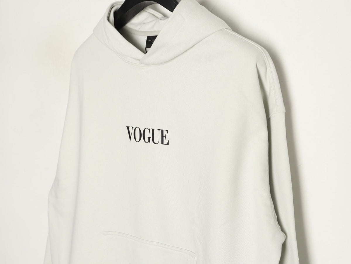 Balenciaga Vogue-Print Tower Graphic Hoodie - Ivory