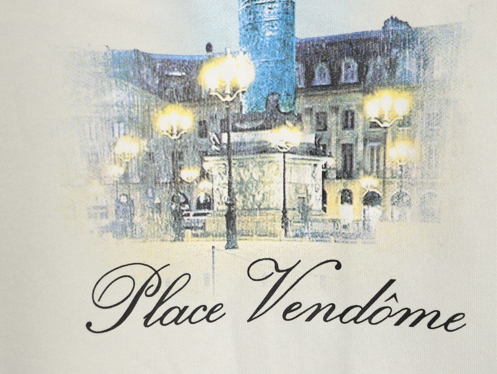 Balenciaga Vogue-Print Tower Graphic Hoodie - Ivory