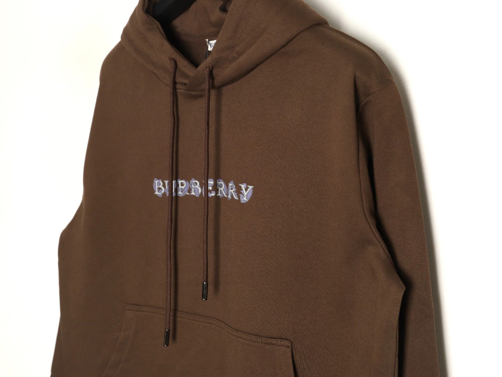Burberry 25FW Logo-Print Pullover Hoodie - Dark Brown