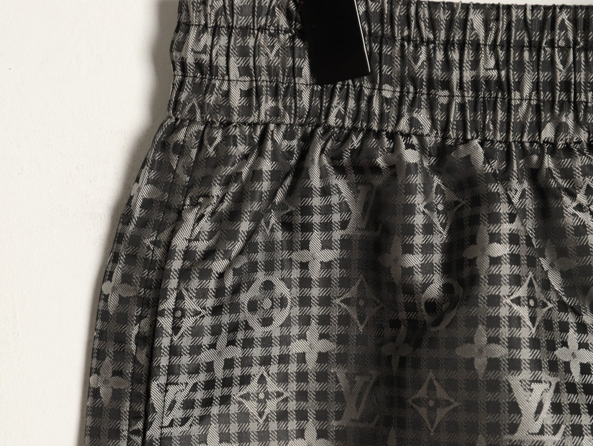 Louis Vuitton Tonal Monogram-Style Drawstring Shorts - Black